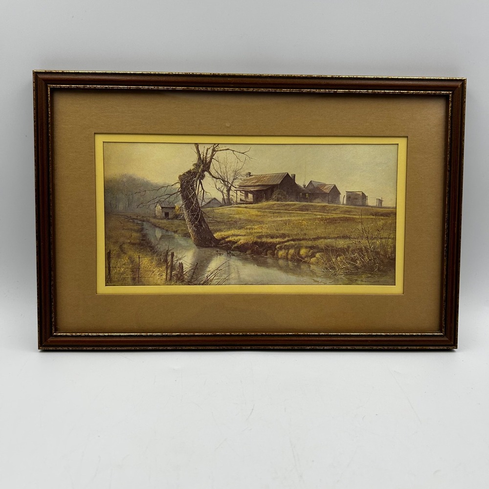 Ben Hampton Art Print 12.75 x 8.25 Inches Rural Farmhouse Landscape 1977
